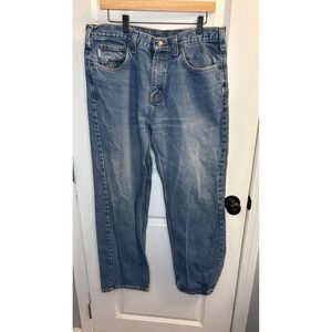 Carhartt Mens Relaxed Fit Straight Leg Denim Jeans Blue B160DVB 36x32